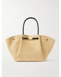 DeMellier London - New York Leather-Trimmed Raffia Tote - Lyst