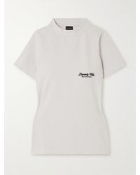 Balenciaga - Embroidered Stretch-Cotton T-Shirt - Lyst