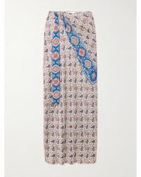 Rabanne - Chain-Detailed Paisley-Print Crepe Maxi Skirt - Lyst