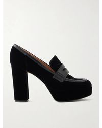 Gianvito Rossi - Hadden 70 Leather-Trimmed Velvet Pumps - Lyst