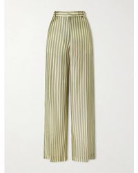 Dries Van Noten - Penn Striped Satin Wide-Leg Pants - Lyst