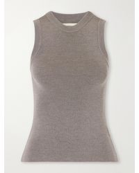 mfpen - Appointment Ribbed Merino Wool And Silk-Blend Tank - Lyst