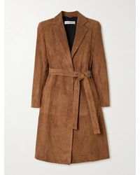 Nour Hammour - Manteau En Daim À Ceinture Vesper - Lyst
