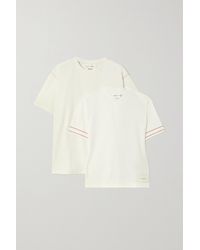 Victoria Beckham Set Of Two Appliquéd Organic Cotton-jersey T-shirts - Multicolour