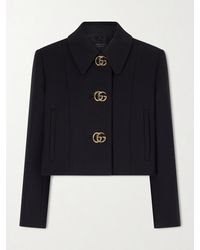 Gucci - Cropped Wool-Crepe Jacket - Lyst