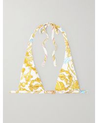 Versace - La Vacanza Barocco-Printed Bikini Top - Lyst