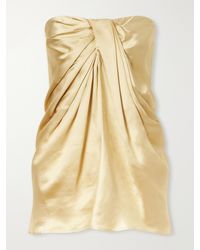 TOVE - Eden Strapless Draped Satin Top - Lyst