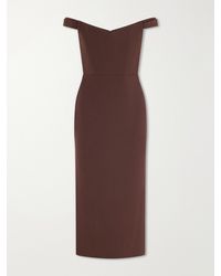 Alex Perry - Off-The-Shoulder Crepe Midi Dress - Lyst