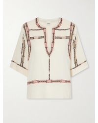 Isabel Marant - Fiosa Embroidered Silk Blouse - Lyst