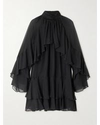 Veronica Beard - Adlington Tiered Ruffled Silk-Chiffon Mini Dress - Lyst