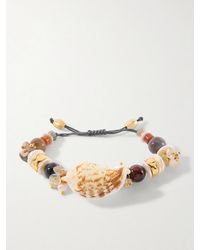 Tohum Design - Samsara-Plated, Leather And Seashell Beaded Bracelet - Lyst