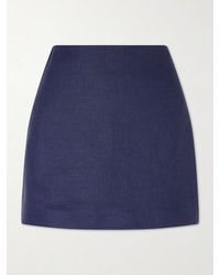 Blazé Milano - Nightbreak Linen, Wool And Silk-Blend Mini Skirt - Lyst