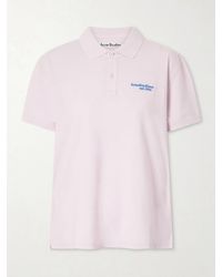 Acne Studios - Embroidered Cotton-Piqué Polo Shirt - Lyst