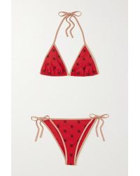 Fendi Bestickter Triangel-bikini - Rot