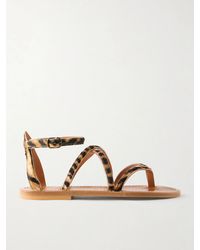 K. Jacques - Epicure Leopard-Print Calf Hair Thong Sandals - Lyst