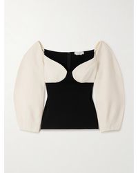 Gabriela Hearst - Enoch Wool-Crepe And Silk Cropped Top - Lyst