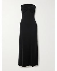 TOVE - Cate Strapless Twist-Front Stretch-Jersey Midi Dress - Lyst