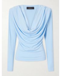 Wardrobe NYC - Draped Crepe-Jersey Top - Lyst