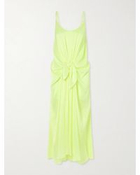 JW Anderson - Tie-Detailed Crinkled-Silk Midi Dress - Lyst