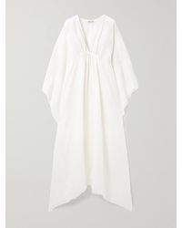 Loro Piana - Gloria Frayed Gathered Linen Maxi Dress - Lyst