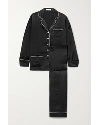 Olivia Von Halle Coco Silk-satin Pyjama Set - Black