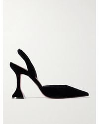 AMINA MUADDI - Holli Velvet Slingback Pumps - Lyst