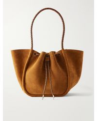 Proenza Schouler - Large Leather-Trimmed Ruched Suede Tote - Lyst