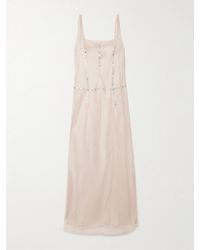 STAUD - Greta Button-Embellished Silk-Organza Maxi Dress - Lyst
