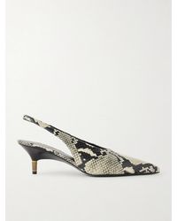 KHAITE - Bella Snake-Effect Leather Slingback Pumps - Lyst