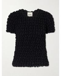 KHAITE - Polly Ruched Silk-Chiffon Top - Lyst