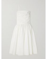Abadia - Laana Midikleid Aus Popeline Aus Einer Baumwollmischung Mit Raffungen - Lyst