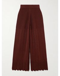 Eres - Chimère Récit Hose Mit Weitem Bein Aus Lochstrick Aus Einer Baumwollmischung - Lyst
