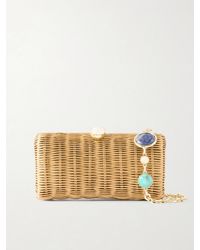 Judith Leiber - Poppy Basket Rattan Clutch - Lyst