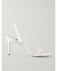 Aquazzura - So Nude 85 Satin Slingback Sandals - Lyst
