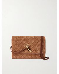 Bottega Veneta - Andiamo Small Intrecciato Suede Shoulder Bag - Lyst
