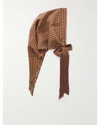‎Taller Marmo - Casablanca Fringed Lurex Fil Coupé Silk-Blend Chiffon Scarf - Lyst