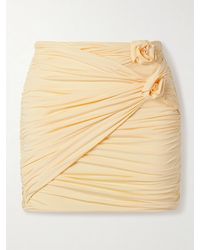 Maygel Coronel - Corda Minirock Aus Gerafftem Stretch-Jersey Mit Cut-Outs Und Applikationen - Lyst