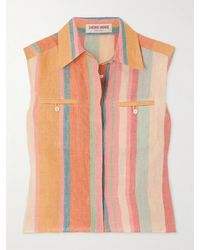 Emporio Sirenuse - Ylenia Striped Linen Shirt - Lyst