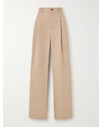 Wardrobe NYC - Pleated Cotton-Blend Drill Wide-Leg Pants - Lyst