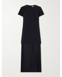 La Ligne - Crepe And Chiffon Maxi Dress - Lyst