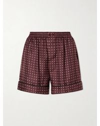 Saint Laurent - Printed Silk-Twill Shorts - Lyst
