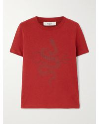 Chloé - T-Shirt Aus Baumwoll-Jersey Mit Prints - Lyst