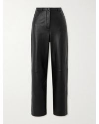 Loulou de Saison - Cobe Paneled Leather Straight-Leg Pants - Lyst