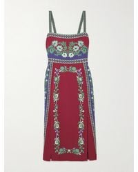 La DoubleJ - Buy Me A Martini Floral-Print Stretch-Crepe Midi Dress - Lyst