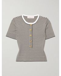 Valentino Garavani - Cropped Metallic Striped Ribbed Cotton-Blend Top - Lyst