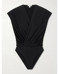 Alaïa - Hooded Draped Jersey Bodysuit - Lyst