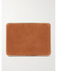 Hunting Season - Square Compact Leather-Trimmed Suede Clutch - Lyst