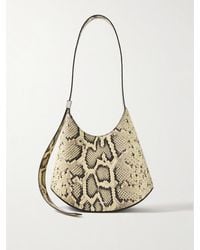 Jil Sander - Small Embellished Snake-Effect Leather Shoulder Bag - Lyst