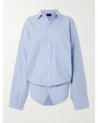 Balenciaga - Oversized-Hemd Aus Gestreifter Baumwolle Mit Knoten - Lyst