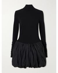 Magda Butrym - Wool-Blend Jersey And Shell Balloon Mini Dress - Lyst